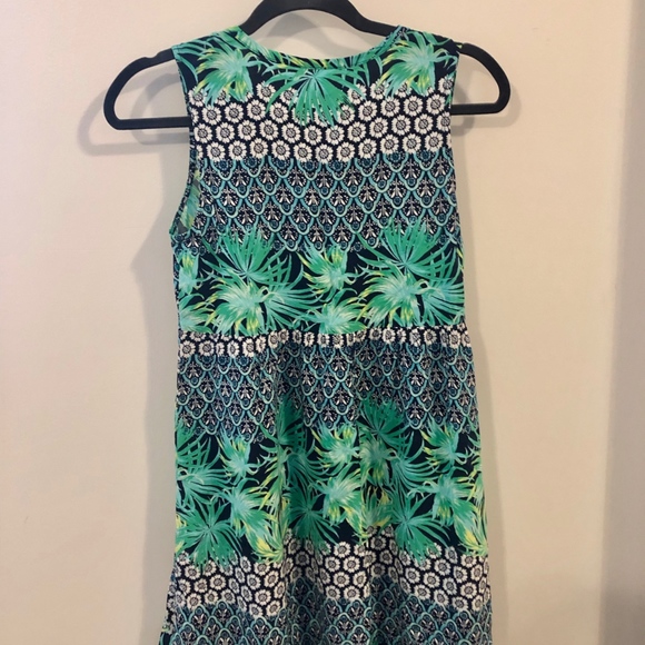 Palm Print Sleeveless Sundress - Picture 3 of 4